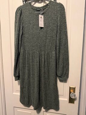 BNWT Ribbed Knit Long Sleeve Sweater Dress